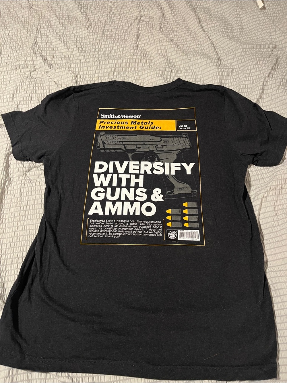 Smith & Wesson Graphic T-Shirt Large Black Diversify With Guns & Ammo Tee
